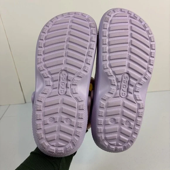 Crocs Classic Faux Fur Lined Clogs Lavender purple Mens size 7 Womens 9 slippers - Picture 9 of 9